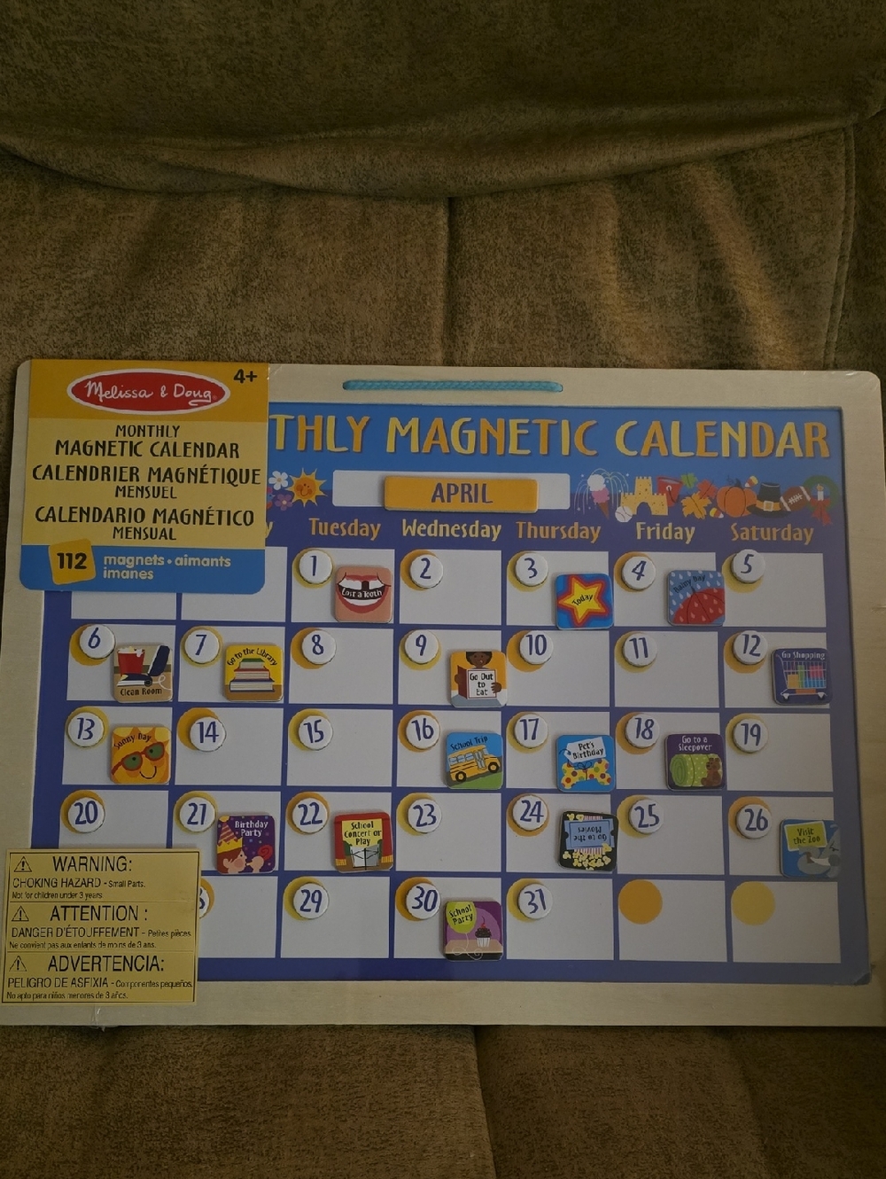 Melissa & Doug Magnetic Monthly Calendar 112 Magnets